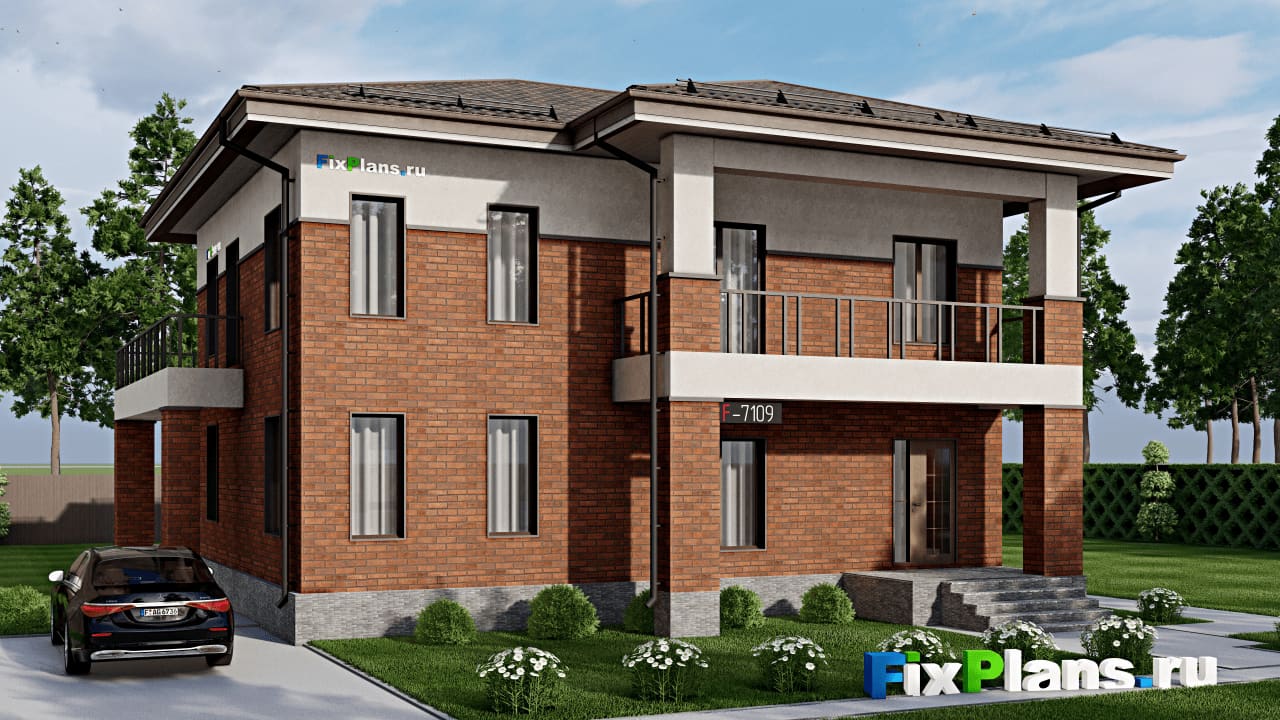Двухэтажный дом F-7109 — фасад