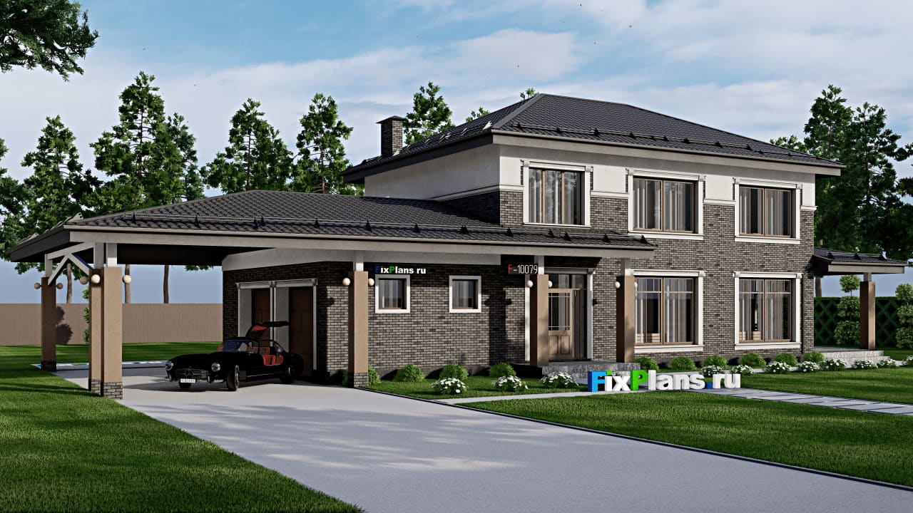 Двухэтажный дом F-10079 — фасад