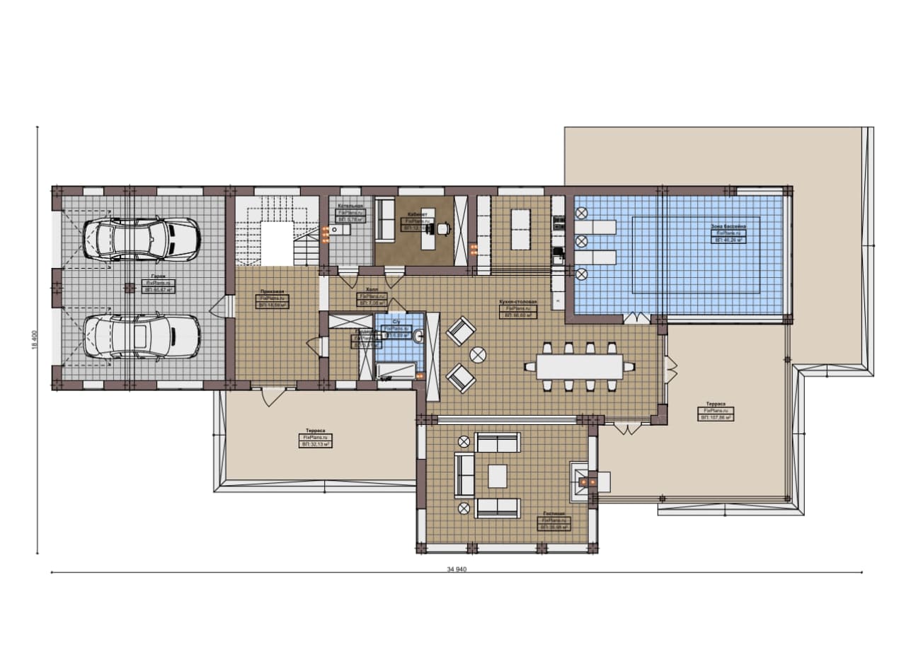Планировка Двухэтажный дом F-18899