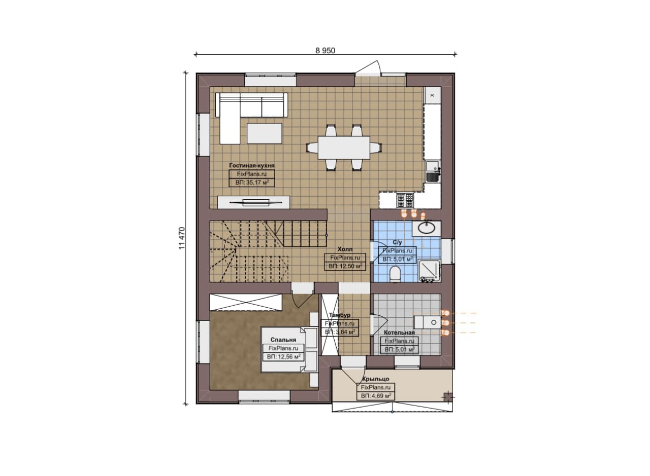 Планировка Двухэтажный дом F-7514